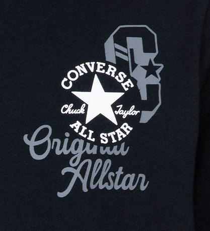 Converse Stuttermabolur - Svart M. Hvítur