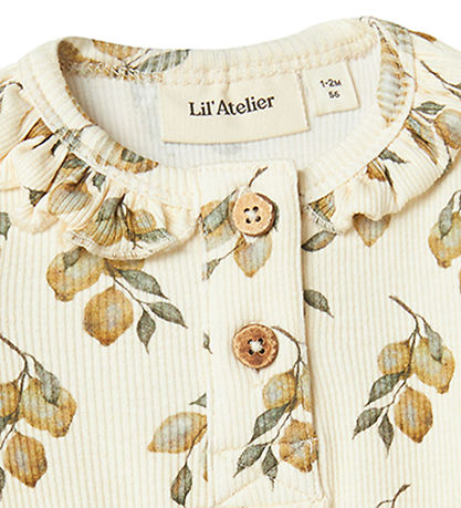 Lil' Atelier Samfella L/æ - Rib - NbfGavo - Turtildúfa/Lemon