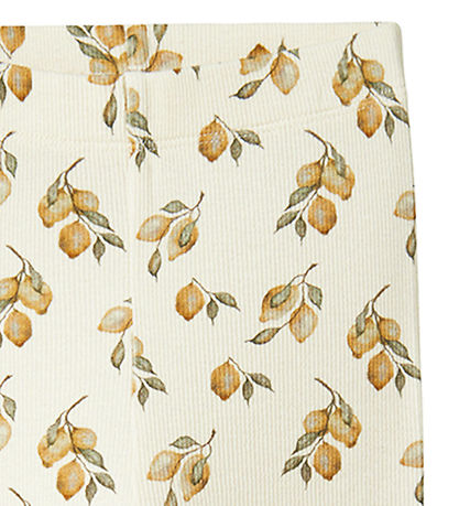 Lil' Atelier Leggings - Rib - NmfGavo - Turtildúfa/Lemon