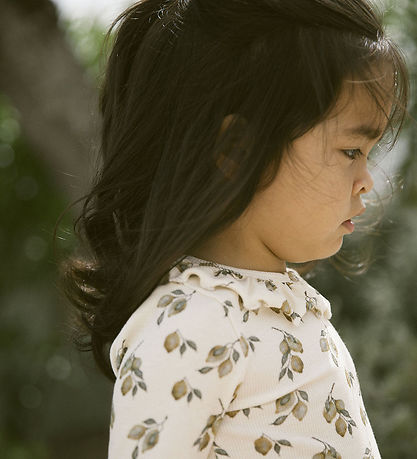 Lil' Atelier Bluse - Rib - NmfGavo - Turteltaube/Lemon