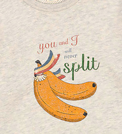 Konges Sløjd Sweatshirt - Loupy Lou - Hellgrau-Meliert m. Print