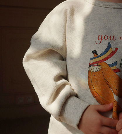 Konges Sløjd Sweatshirt - Loupy Lou - Hellgrau-Meliert m. Print