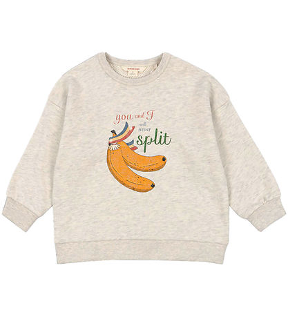 Konges Sløjd Sweatshirt - Loupy Lou - Hellgrau-Meliert m. Print