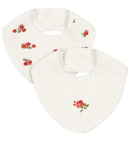 Konges Sløjd Babylätzchen - 2er-Pack - Minnie - Rose Rot/Snow Wh
