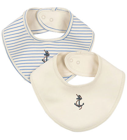 Konges Sløjd Babylätzchen - 2er-Pack - Stripe Provence Mix