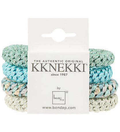 Bandeaux à Cheveux Elastiques Kknekki - 4 Pack - Bleu Glitter