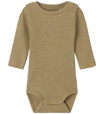 Name It Bodysuit L/Æ - Rib - NbmDonny - Elmwood/Melange