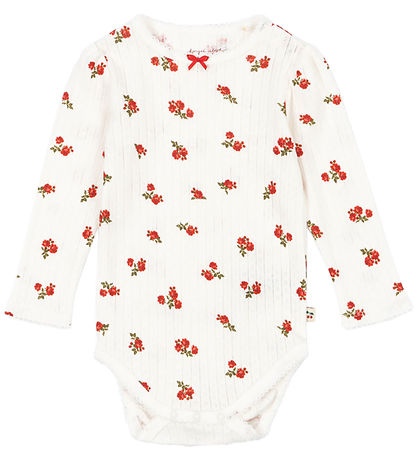 Konges Sløjd Samfella L/æ - Rib - Minnie - Rose Rauður M. Mynstu