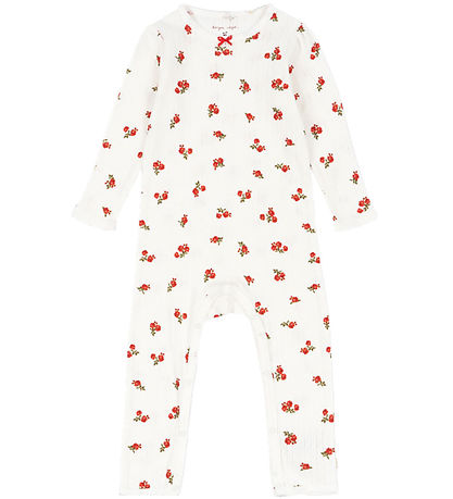 Konges Sløjd Jumpsuit - Rib - Minnie Onsie - Rose Red w. Holes