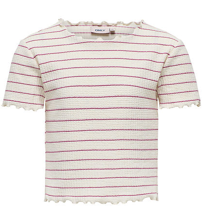 Kids Only T-shirt - Cropped - Antique White/Heather Rose