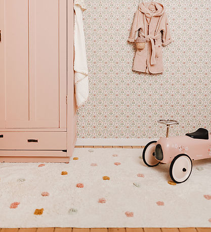 Little Dutch Rug - 120x170 cm - Beige w. Pink Dots