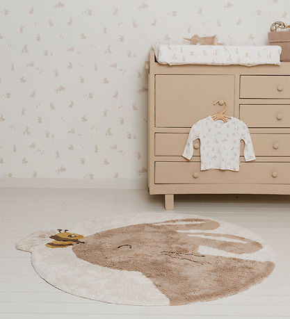 Little Dutch Rug - 110x110 cm - Beige w. Rabbit/Bee