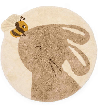 Little Dutch Rug - 110x110 cm - Beige w. Rabbit/Bee