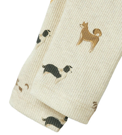 Name It Leggings - Rib - NbmBark - Peyote Melange M. Hundar