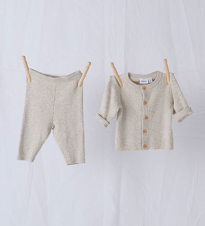 Name It Cardigan - Knitted - Rib - NbnObi - Peyote Melange