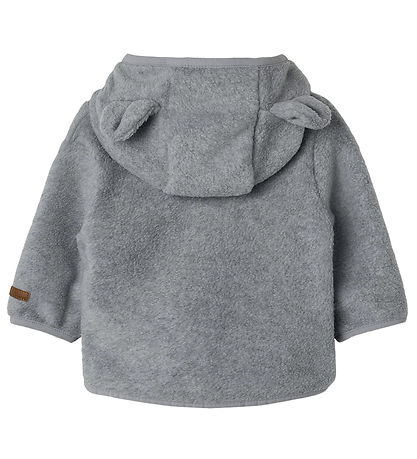 Name It Flísjakki - NbnMeeko - Grey Melange M. Eyru