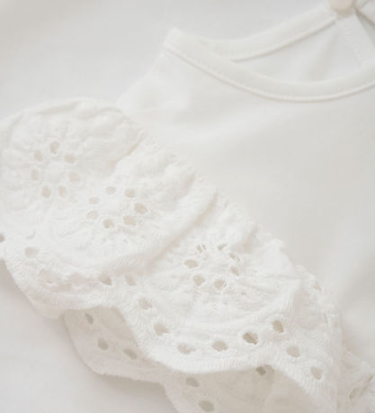 Creamie Top - Lace - Cloud w. Pointelle