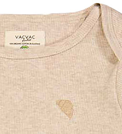 VACVAC Jumpsuit - Rib - Scarlet - Light Latte melange