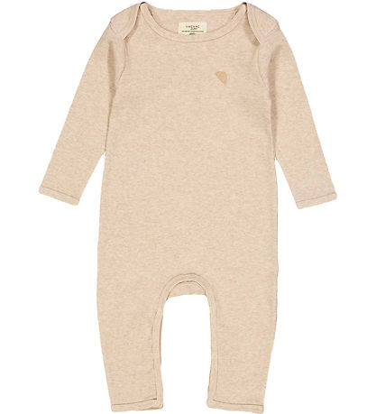 VACVAC Jumpsuit - Rib - Scarlet - Light Latte melange