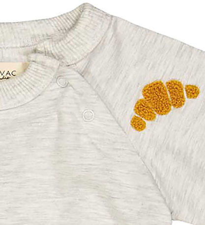 VACVAC Bodysuit k/æ - Sweat - Calais - Grey Melange w. Print