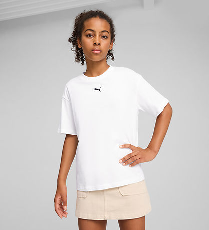 Puma Stuttermabolur - Ace Boxy - White