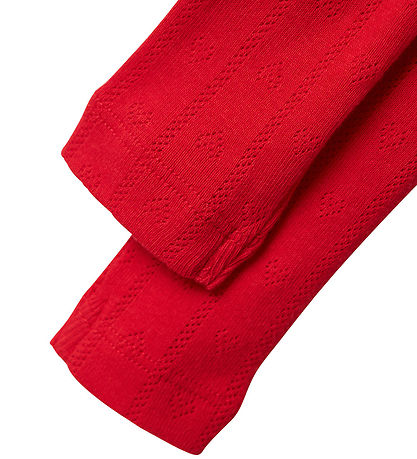 Name It Leggings - NbfDagnes - Chinese Red w. Pointelle