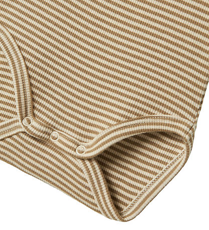 Name It Bodysuit L/æ - Rib - NbnOsole - Summer Sand w. Stripes