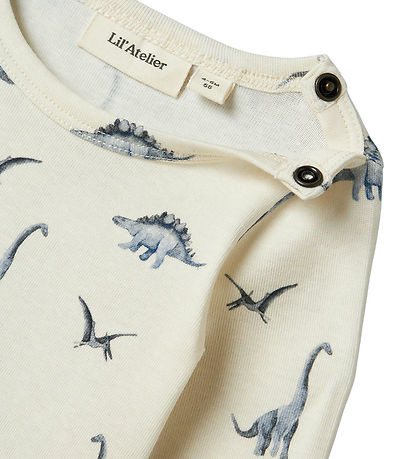 Lil' Atelier Bodysuit L/æ - NbmGeo - Turtledove/Dino