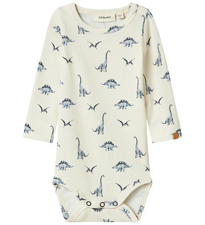 Lil' Atelier Bodysuit L/æ - NbmGeo - Turtledove/Dino
