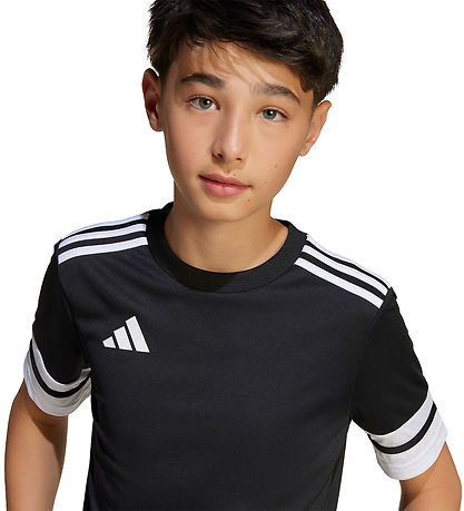 adidas Performance Stuttermabolur - SQUA25 JSY Y - Svart/Hvítur