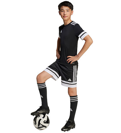 adidas Performance Stuttermabolur - SQUA25 JSY Y - Svart/Hvítur