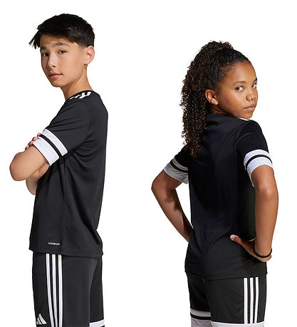 adidas Performance Stuttermabolur - SQUA25 JSY Y - Svart/Hvítur