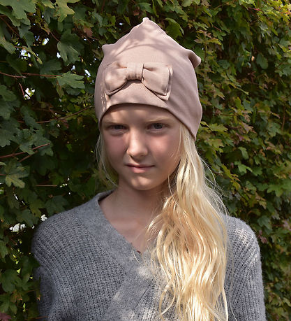 Mikk-Line Beanie - 2-layer - Woodrose w. Bow