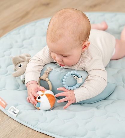 Done by Deer Cushion w. Activity Toy - Playground - Blue