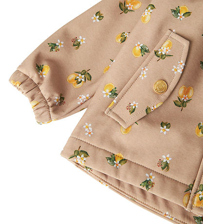 Name It Softshelljacka m. Fleece - NmfAlfa08 - Light Taupe/Lemon