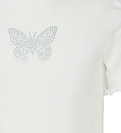 Vero Moda Girl Stuttermabolur - VmLilo - Snow White/Þverslaufa