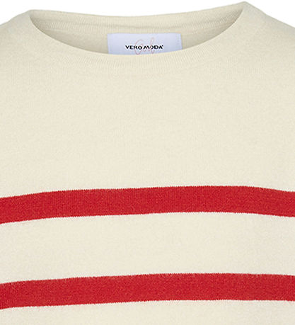 Vero Moda Girl - Prjónað - VmSaba - Birch/Fiery Red