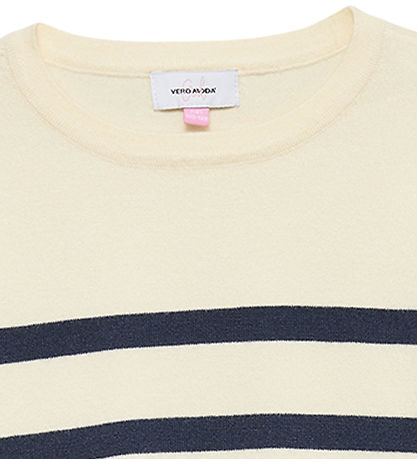 Vero Moda Girl Blouse - Knitted - VmSaba - Birch/Navy Blazer