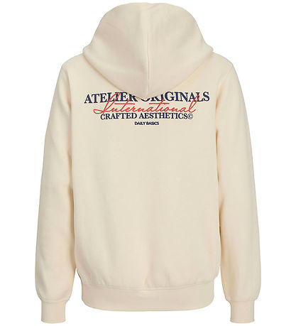 Jack & Jones Hoodie - JorIslington - Antique White w. Print