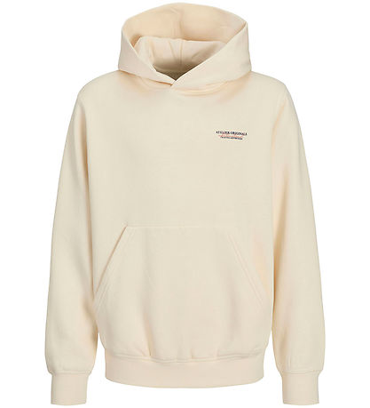 Jack & Jones Hoodie - JorIslington - Antique White w. Print