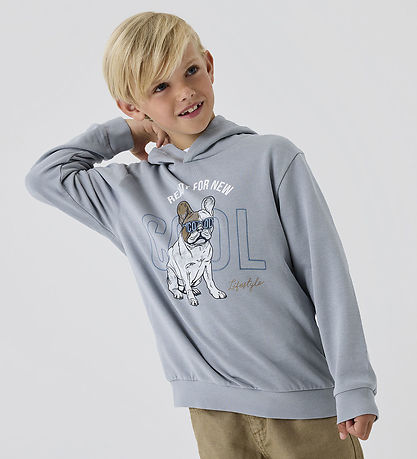 Name It Hoodie - NkmBedog - Quarry w. Print
