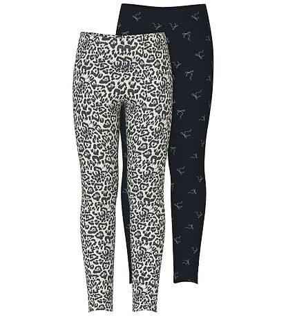 Name It Leggings - 2er-Pack - NkfVivian - Hellgrau-Meliert/Schwa
