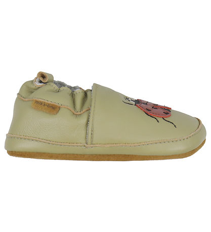 Mikk-Line Leder-Krabbelschuhe - Grau Green