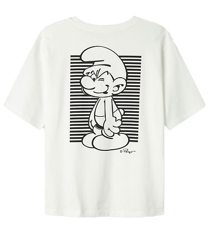 LMTD T-shirt - NlnFordy Smurfs - Cloud Dancer