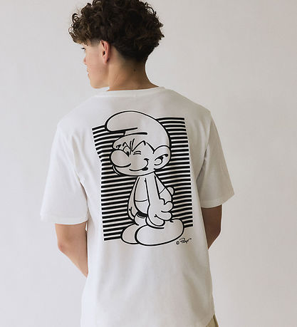 LMTD T-shirt - NlnFordy Smurfs - Cloud Dancer