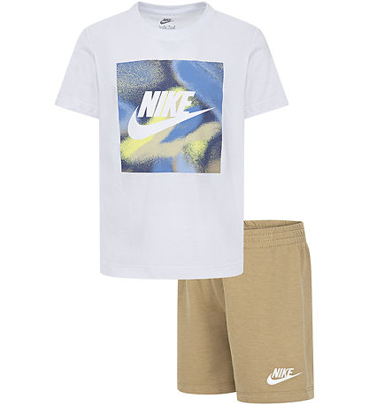 Nike Stuttbuxnasett - Stuttermabolur/Stuttbuxur - Fallhlíf Drapp