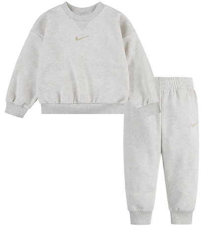 Nike Sweat Set - Sweatshirt/Sweatpants - Pale Ivory Heather