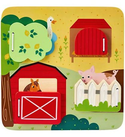 Fisher Price Activity Plate - Wood - Farm Animals