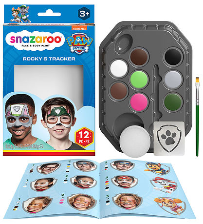 Snazaroo Ansiktsfärg - 12 Delar - Paw Patrol Rocky & Tracker