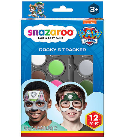 Snazaroo Ansiktsfärg - 12 Delar - Paw Patrol Rocky & Tracker